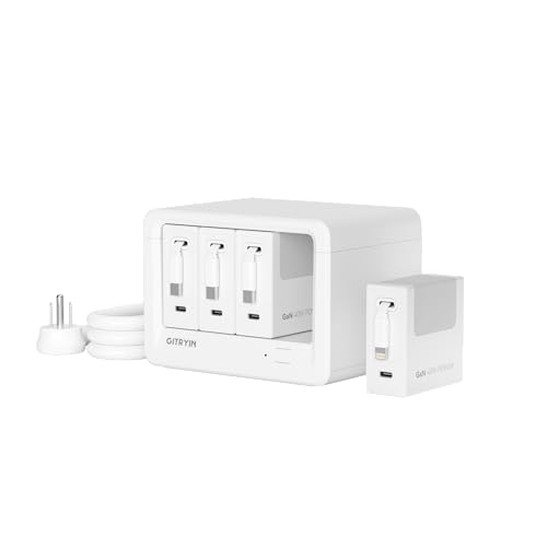 12-in-1 Desktop Charging Station with 3 Retractable Type-C Chargers and 1 Lightning Charger, 40W USB-C Power Strip with 33.5in Cable, Extension Cord with 1020J Surge Protection for Home Office - size: With 3 Type-C Chargers and 1 Lightning Charger