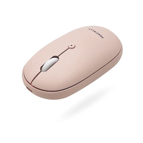 Macally Wireless Bluetooth Mouse - Quiet, Comfortable, Rechargeable for MacBook Air/Pro, Mac, iMac, Apple iPad - Computer Wireless Mouse for Laptop, Windows PC Desktop - Pink - color: Pink