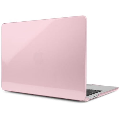 MEEgoodo for MacBook Air M5/M4/M3/M2 13 inch Case 2026-2022, Fit Model A3449/A3240/A3113/A2681, Glossy Case for MacBook Air 13.6 inch with TPU Keyboard & Webcam Cover & OTG Adapter, Fresh Pink - color: Fresh Pink