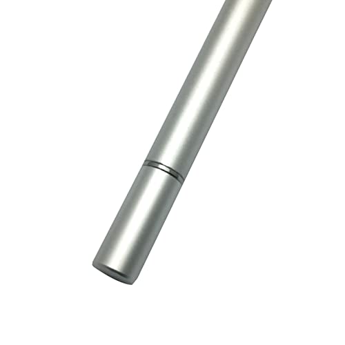 BoxWave Stylus Pen Compatible with TEAMSable Android POS Terminal (7 in) - DualTip Capacitive Stylus, Fiber Tip Disc Tip Capacitive Stylus Pen - Metallic Silver