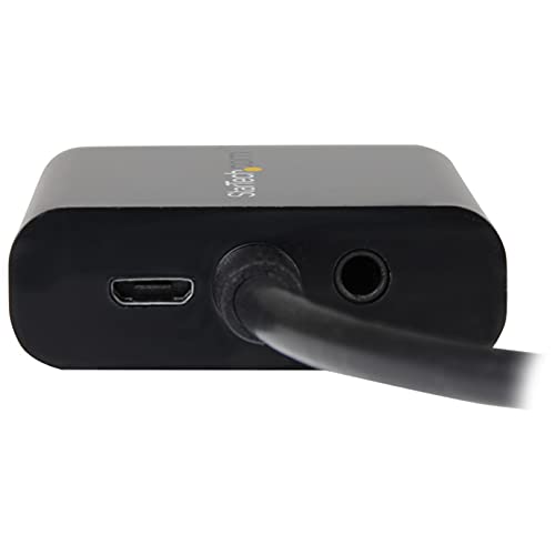 StarTech DisplayPort to VGA Adapter with Audio, 1080p, Dongle (DP2VGAA) | 1920 x 1200, DP to VGA Converter, Audio Output, Compact, Lightweight, High-Definition Video, Portable