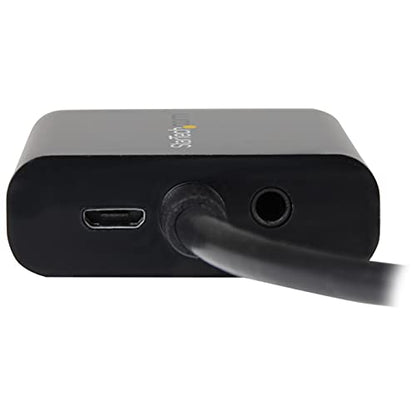 StarTech DisplayPort to VGA Adapter with Audio, 1080p, Dongle (DP2VGAA) | 1920 x 1200, DP to VGA Converter, Audio Output, Compact, Lightweight, High-Definition Video, Portable