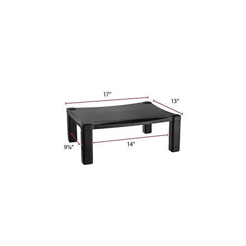 Kantek Single-Level Monitor Stand, 17" X 13.25" X 3" To 6.5", Black, Supports 50 Lbs - style: Single Level