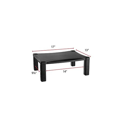 Kantek Single-Level Monitor Stand, 17" X 13.25" X 3" To 6.5", Black, Supports 50 Lbs - style: Single Level