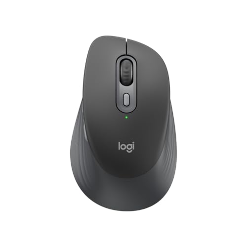 Logitech Signature Comfort M840 L Wireless Mouse, Bluetooth Mouse with Silent Clicks, SmartWheel, Customizable Buttons, Multi-Device Compatibility for Windows, MacOS, iPadOS - Graphite - color: Graphite, style: No Palm Cushion