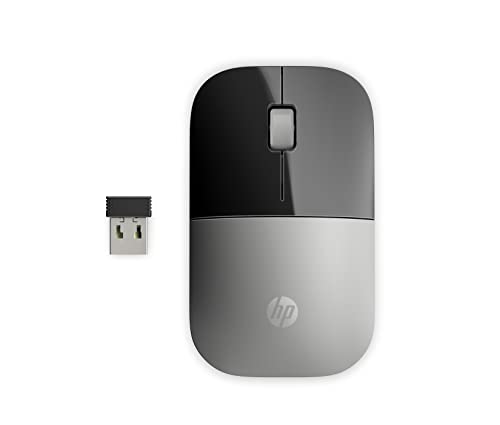 HP Z3700 G2 Wireless Mouse - Natural Silver, Sleek Portable Design fits Comfortably Anywhere, 2.4GHz Wireless Receiver, Blue Optical Sensor, Wins PC, Laptop, Notebook, Mac, Chromebook (66Z09AA#ABL) - color: Natural Silver
