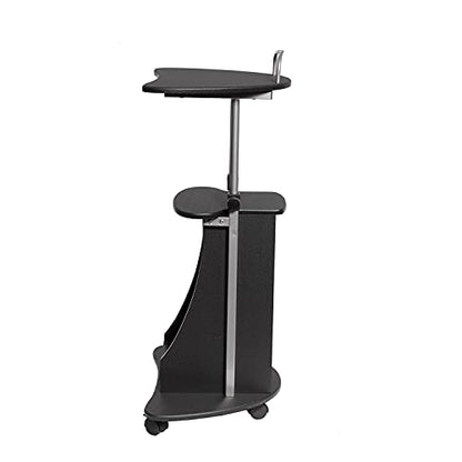 Techni Mobili Sit-to-Stand Rolling Adjustable Height Laptop Cart with Storage, Graphite, 22 x 16 x 46 - color: Black Graphite