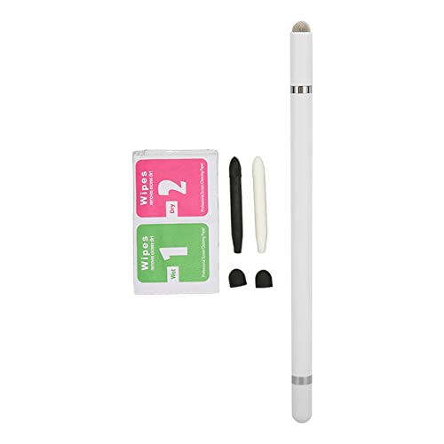 3 in 1 Stylus Pen, Universal Capacitive Stylus with 3 Replaceable Tips, No Battery Needed Touch Screen Pen fo Tablet, Phone, Drawing & Writing (White)