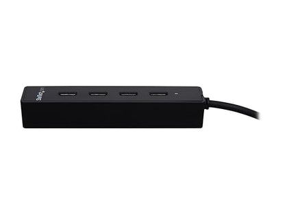 StarTech 4-Port USB 3.0 Hub 5Gbps with Built-in Cable (ST4300PBU3) | SuperSpeed laptop hub, Portable splitter, Mini-USB hub, Built-in cable, Flexible desk placement, Backward compatible - color: Black, style: 4 x SuperSpeed USB-A with Built in Cable
