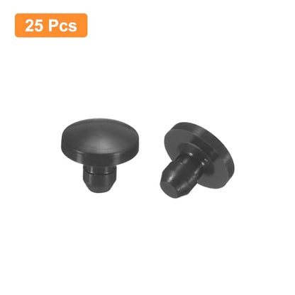 uxcell 25Pcs Silicone Plugs, Rubber Round Snap in Locking Hole Plugs for 2.5-3mm Hole, Hole Stoppers Waterproof Hole Plug for Metal Tube, Furniture End Caps Inserts, Black - size: 2.5-3mm