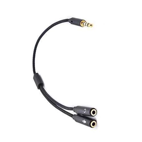3.5mm Sound Adapter Y Splitter 3.5mm Cable Headsets 2 Female To 1 Male For Laptop Phone Earphone Headphone Microphone - color: Black