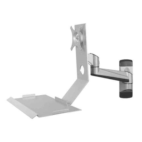 Monitor Stand Single Arm Silver Color Monitor Stand with Plain Tray Stand Foldable 90° Single Screen Stand Monitor Stand Desk arm
