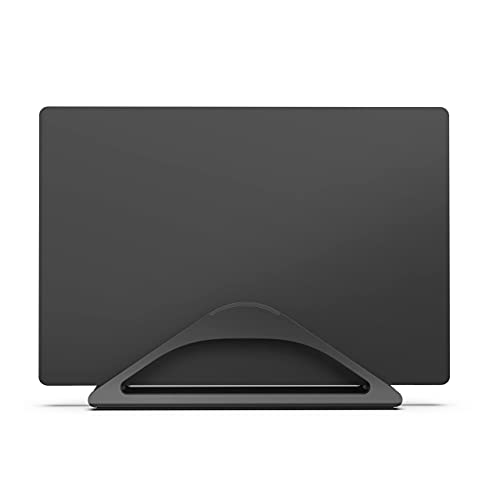 HumanCentric Vertical Laptop Stand for Desks in Matte Black, Upright Adjustable Holder to Dock Apple MacBook Stand, and Other Laptops to Organize Work & Home Office, Automatic Grip - color: Black