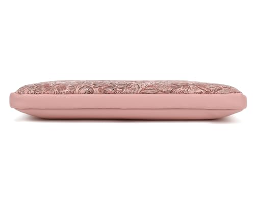 Embossing Floral Pattern PU Leather Laptop Sleeve Case with Pocket MacBook Air 13 inch,iPad Pro 13 inch and 12.5 inch-13.6 inch Notebook Computer Laptop (Pink Brown) - color: Pink Brown PU, size: 12.5 inch-13.5 inch