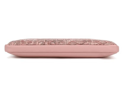 Embossing Floral Pattern PU Leather Laptop Sleeve Case with Pocket MacBook Air 13 inch,iPad Pro 13 inch and 12.5 inch-13.6 inch Notebook Computer Laptop (Pink Brown) - color: Pink Brown PU, size: 12.5 inch-13.5 inch