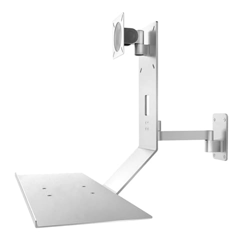 Computer Monitor Wall Mount with Keyboard Tray, Adjustable Workbench,for Home Offices, Compatible with 75x75mm and 100x100mm mounting Holes (45cm) - size: 45cm