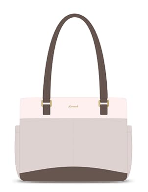 LOVEVOOK Laptop Tote Bag for Women with 3 Separate Pocket Work Bag with Large Cup Holder Computer Briefcase for Teacher Nurse - color: Nude Pink-brown, size: 15.6 Inch