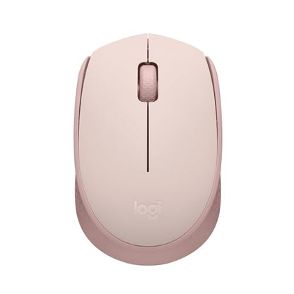 Logitech M170 Compact Ambidextrous 2.4 GHz Wireless Mouse - Rose | Ambidextrous mouse with 2.4 GHz USB-A Nano Receiver, Optical Tracking, 12-Months Battery Life, PC, Mac, Laptop compatible - color: Rose