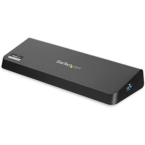 StarTech USB-A Dual Monitor Dock, HDMI & 4K DP, 4x USB-A, Ethernet, TAA | DisplayLink for Windows, macOS, ChromeOS; single DP 4K 30Hz or HDMI 2560x1440, always-on charging, headset, Kensington slot - size: Dual Monitor, style: DP 4K | HDMI | 4 x USB 3.0