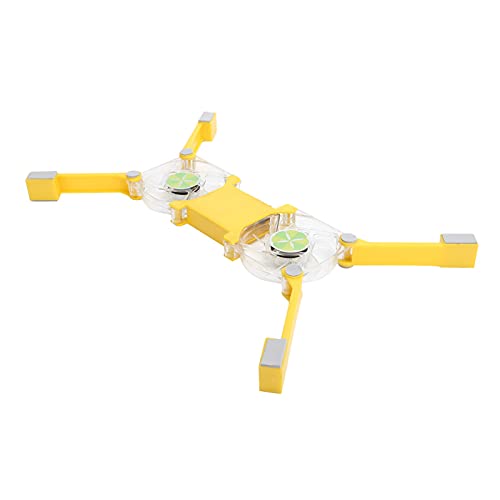 Laptop Cooling Pad, USB Foldable Radiator Cooler Stand Light Portable with Fans and LED Light, Suitable for Notebook Computers(Yellow)