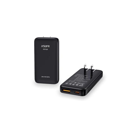 Flat 45W USB C Charger, Slim Wall Charger, Super Fast Charger with PPS, Folding Fast Charger with Dual Ports for Traveling, 45W PD Fast Charging for Laptops, Tablets, Phones - style: Black without cable