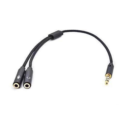3.5mm Sound Adapter Y Splitter 3.5mm Cable Headsets 2 Female To 1 Male For Laptop Phone Earphone Headphone Microphone - color: Black