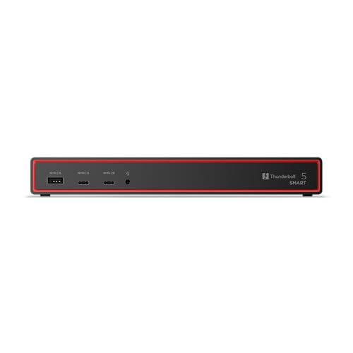 Lenovo ThinkPad Thunderbolt 5 Smart Dock 7500, 120Gbps Data Transfer, 180W Power Delivery, Multiple Display Support, 2.5Gbps Ethernet, Black