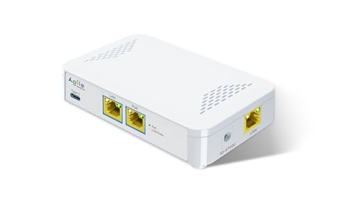 PoE to USB C Switch 60W IEEE 802.3af/at Compliant, 1 USB-C Port (30W PD Charging & Gigabit Ethernet) & 1 PoE+ Port & 1 Ethernet Port, for Smartphones/Tablet/Laptops/Camera/Access Point, DC Powered