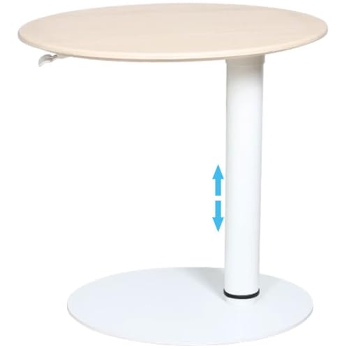 Large Creative Oval Laptop Table, Household Simple Standing Table, Height Adjustable Sofa Desk, Side Desk for Office Home Bedroom Use(Wood Color) - color: Wood Color