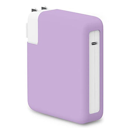 for MacBook Pro 16 inch 2026 M5 A3428 A3429 140W Power Adapter Cover, 140W Soft Silicone Charger Case Sleeve for Mac Pro 16 A3403 A3186 A2991 A2780 A2485 2021-2024 M4 M3 M2 M1, Pink Purple - color: Pink Purple