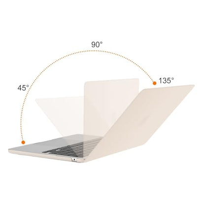 MOSISO Compatible with MacBook Air 13 inch Case M5 2026 M4 M3 M2 2025-2022 | A3449 A3240 A3113 A2681, Hard Shell&Keyboard Cover&Screen Film&Pouch for MacBook Air 13.6 inch Case, Beige - color: Beige