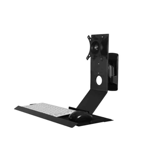 Monitor Stand Swivel Head Black Non-Foldable Monitor Stand with Plain Keyboard Tray Monitor Stand Desk arm