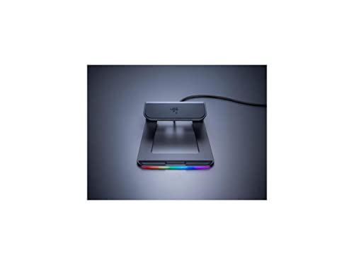 Razer Laptop Stand Chroma: 3-Port USB 3.0 Hub - Ergonomic Design - Anodized Aluminum Construction - Customizable Chroma RGB Lighting - Matte Black