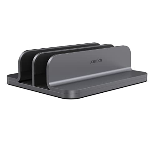 Dual Aluminum Vertical Laptop Stand Organizer, Sturdy Notebook Computer Holder Stand Compatible with New Liquid Retina XDR Apple MacBook Air/Pro/Neo, Mac mini, Apple TV & iPad Pro - Spacegray - color: SpaceGrey