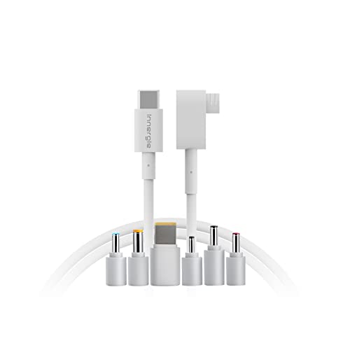 Innergie USB C to Smart Tip Charging Cable with 6 Universal Tips, Type C to DC Right Angle Power Cord for HP, Dell, Lenovo, Acer, ASUS, and More, use with 45W, 65W, 100W Chargers- 4.9ft