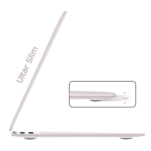 B BELK for MacBook Air 13 inch Case M1 2021-2018 A2337 A2179 A1932 | Matte Plastic Laptop Hard Shell for MacBook Air 13.3 inch Case with Touch ID & Keyboard Cover & Screen Protector, Rock Gray - color: Rock Gray
