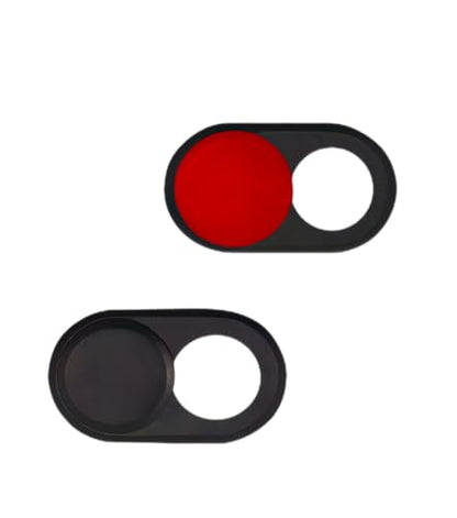 Ultra-thin laptop camera cover slider[2-Pack], suitable for iPhone, iPad, MacBook Pro, desktop computers, phone, and PC accessories camera blocker slider, excellent privacy protection - Black Red