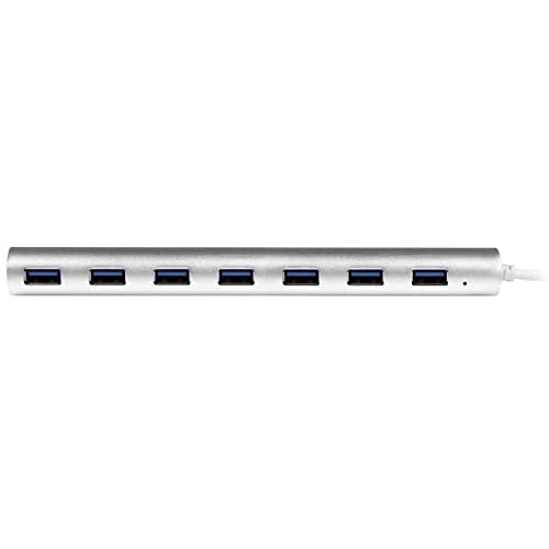 StarTech 7-Port USB-A Hub 5Gbps, Bus or Self-Powered with 20W (ST73007UA) | USB-A to 7x USB-A, Overcurrent protection, USB event monitoring, 20W adapter for high-power SSDs