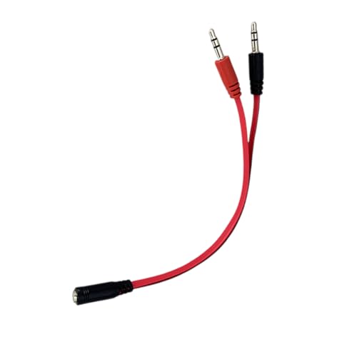3.5MM Auditory Y Splitter Cable 20CM 1 Male/Female to 2 Male/Female for Headphones and Microphone Flat Wire Headsets Microphone - color: 2 male and 1 female