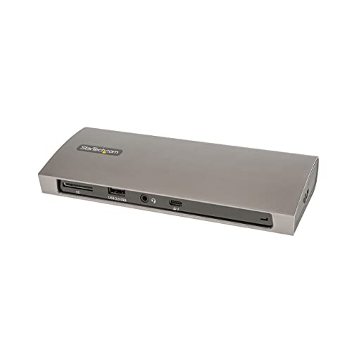 StarTech Thunderbolt 4 Dock, MacBook Pro/Air M1-M5, Dual 4K 60Hz, 8K, 96W | Thunderbolt or USB4, 4x USB-A (3x 10Gbps and 1x fast charge), SD card reader, Gigabit Ethernet, Includes TB4 cable