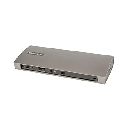 StarTech Thunderbolt 4 Dock, MacBook Pro/Air M1-M5, Dual 4K 60Hz, 8K, 96W | Thunderbolt or USB4, 4x USB-A (3x 10Gbps and 1x fast charge), SD card reader, Gigabit Ethernet, Includes TB4 cable