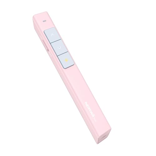Norwii Wireless Presentation Clicker, PowerPoint Clicker with Laser Pointer | Presentation Remote for PowerPoint Presentations, Plug & Play USB Slide Advancer, Compatible with Mac/Windows/Linux/Android - color: Pink