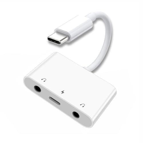 Chenyang 3 in 1 USB C to 2 3.5mm Audio AUX & MIC Sound Card Adapter with PD 15W Charge for Laptop Tablet Phone - style: 3.5mm 3-in-1