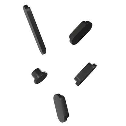 ProElife 7-Pcs Anti Dust Dirt Plug for MacBook Air 15 M5 Accessories, Black | Protective Laptop Silicone Anti Dirt Protective Cover, Durable & Reusable, Custom Fit Design, Easy to Apply and Clean - color: Black