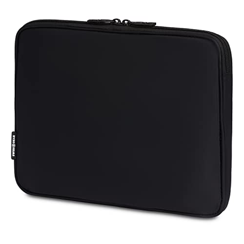 SwissGear Padded Zippered Laptop Sleeve, Micro-Twill Laptop Case with Zippered Front Compartment & Fleece Lining - color: Black, size: 13-Inch