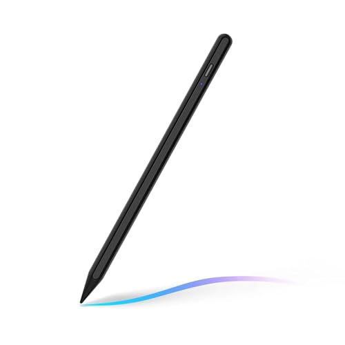 Stylus Pen for iPad 2025-2018 Active Pen 11th & 10th Gen Fast Chagring Stylus Pencil with Palm Rejection for Apple iPad 11th/A16/10/9/8/7/6th,Pro 12.9/11/13 inch M4,Air M2/M3/5/4/3,Mini A16/5th/6th - color: Black
