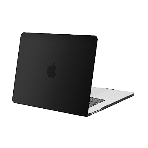 MOSISO Compatible with MacBook Air 15 inch Case M5 M4 M3 M2 2026 2025-2023 | Model A3448 A3241 A3114 A2941, Scratch-Resistant Ultra-Thin Protective Hard Shell Case Cover, Black - color: Black
