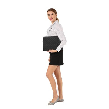MOSISO Laptop Case 13.3 inch, 13-13.3 inch Laptop Sleeve, Black | Compatible with MacBook Neo/Air 13.6/Pro 13/Pro 14, HP Dell ASUS Lenovo, Square Quilted Vertical Bag with Pocket&Small Case - color: Black, size: 13.3 inch