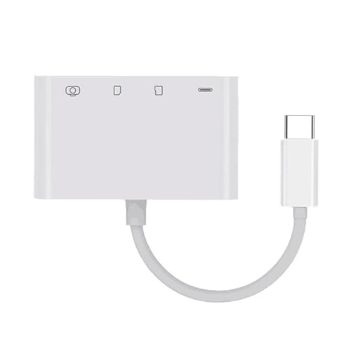 Cablecc USB-C Type C USB 2.0 to TF Micro SD SDXC USB Female 4 in 1 Card Reader PD 27W Adapter for Laptop Tablet Phone - style: USB-C to SD+TF+USB+PD