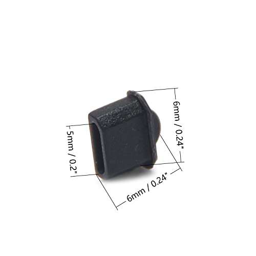 20Pcs Micro HDMI Anti Dust Cover Plugs Silicone Protector Stopper Cap Black for Female Port Black for TV, Computer,WuJuntool